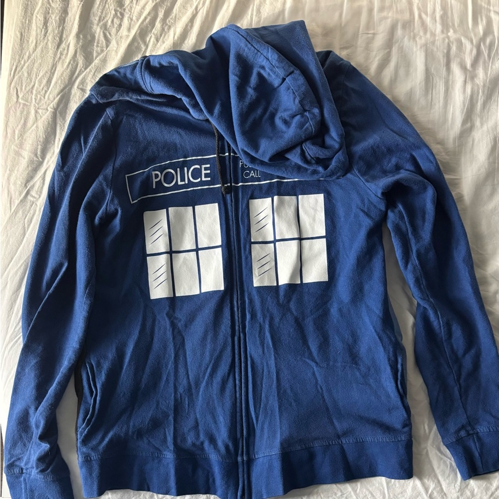 Her Universe Blue and White Doctor Who Hoodie